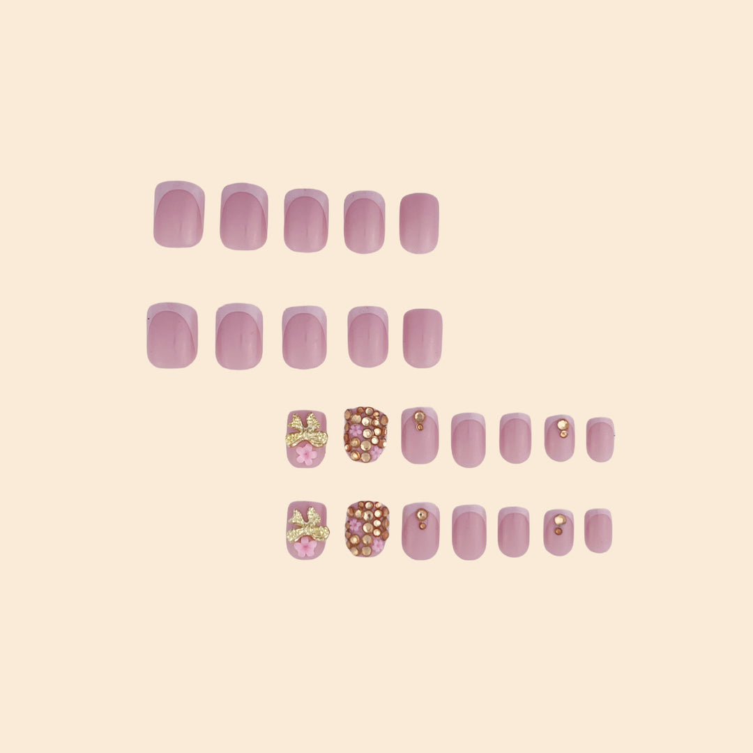 Glamorous Rhinestone and Floral Nail Art Kalsten