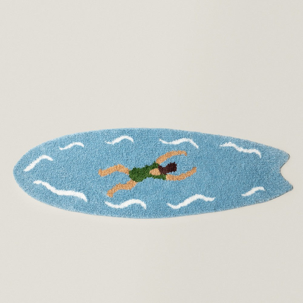 Surfboard-Shaped Decorative Bath Mat Kalsten