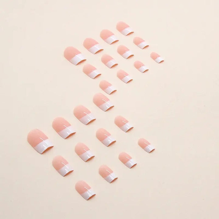 Acrylic nail set with elegant French design and glossy finish Kalsten