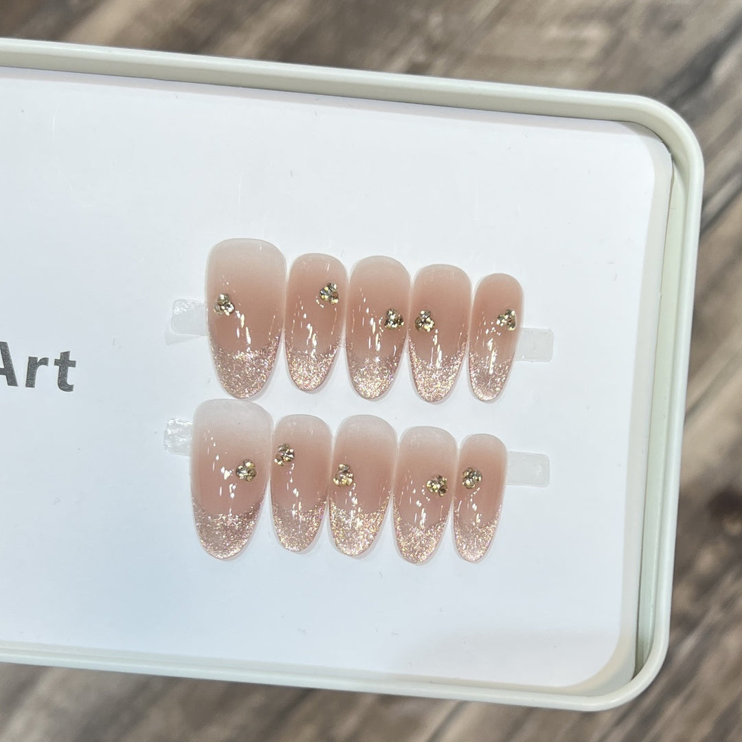 Elegant Stiletto Press-On Nail Set with Decorative Accents Kalsten