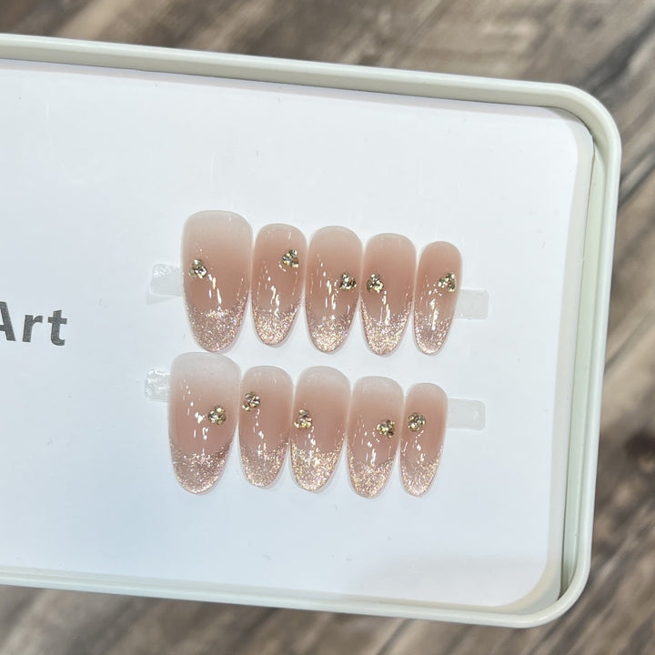 Elegant Stiletto Press-On Nail Set with Decorative Accents Kalsten
