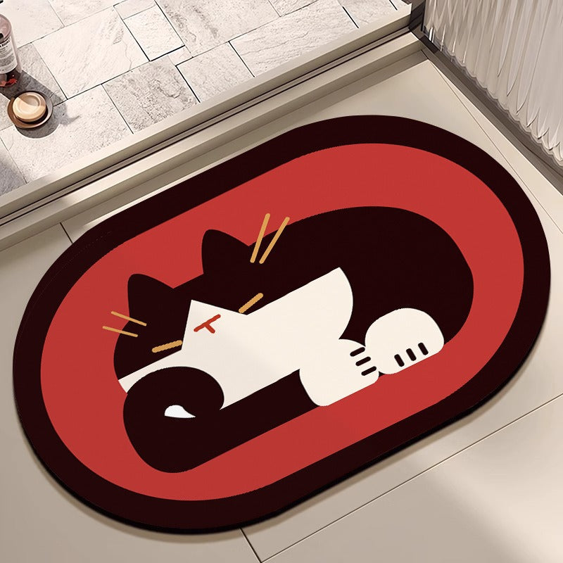 Playful Cartoon-Themed Bath Mat Kalsten