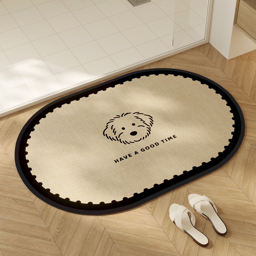 Playful Dog-Themed Area Mat for Home Decor