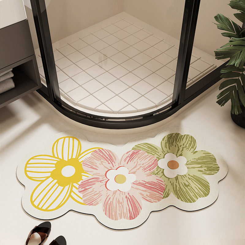 Floral Print Bath Mat Kalsten