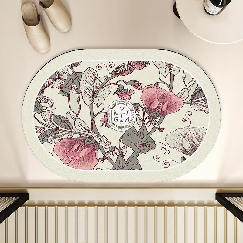 Floral-Themed Indoor Area Mat