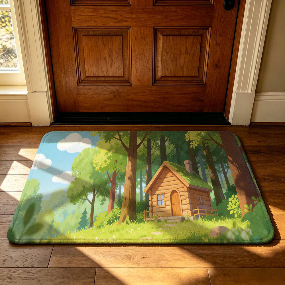 Artistic Outdoor-Themed Welcome Mat