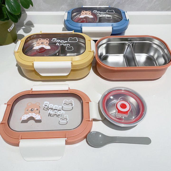 Bear-Themed Multi-Compartment Lunch Box