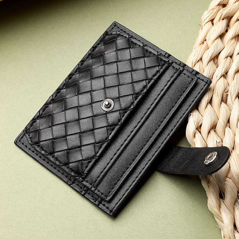 Braided Leather Card Holder Wallet Kalsten