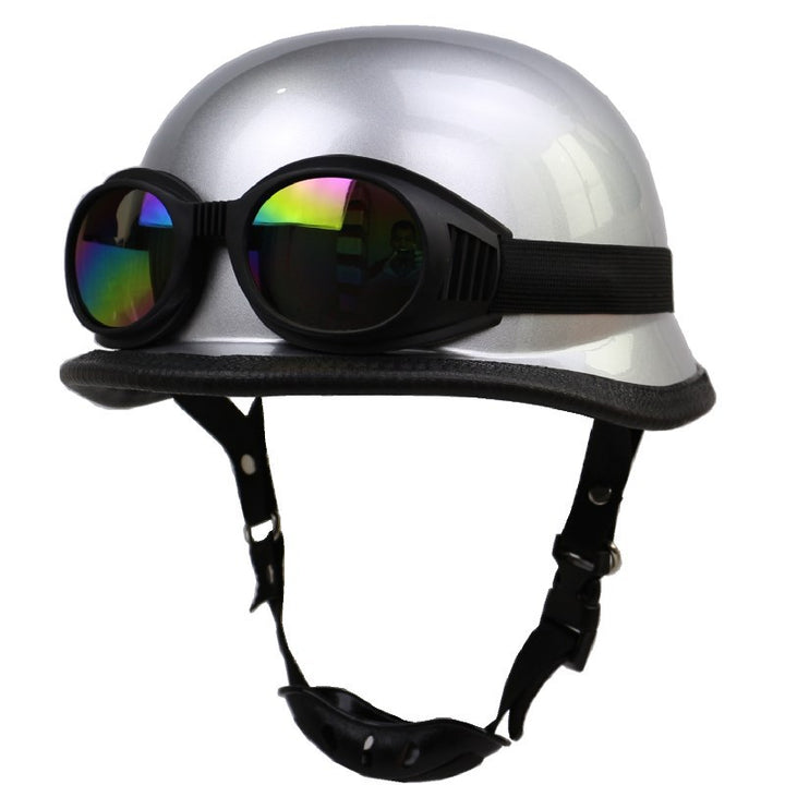 Vintage Motorcycle Helmet with Protective Goggles Kalsten