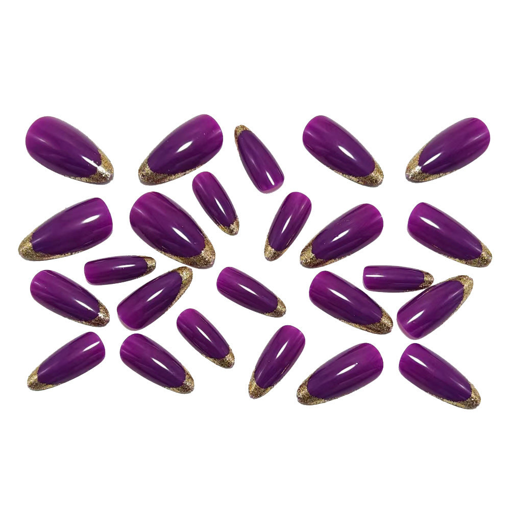 Glamorous artificial nails with shiny and glittery tips Kalsten