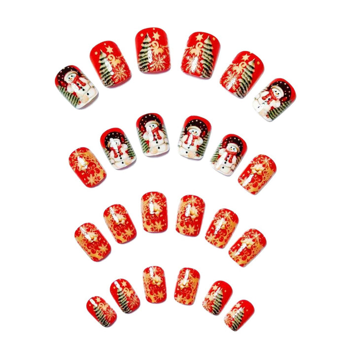 Festive artificial nails with creative snowman design Kalsten