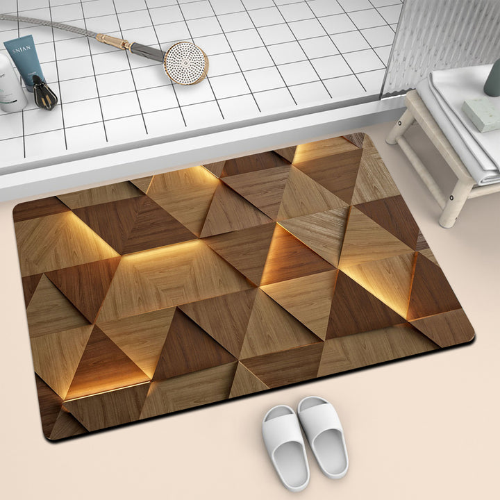Textured Wood Grain Bath Mat