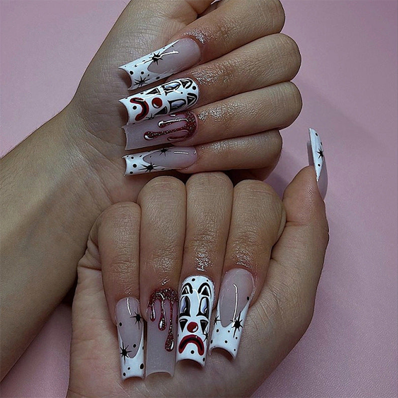 Artistic Clown-Themed Press-On Nails Kalsten
