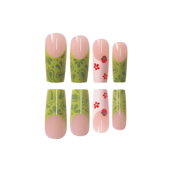 Floral Design Press-On Nail Art Kalsten
