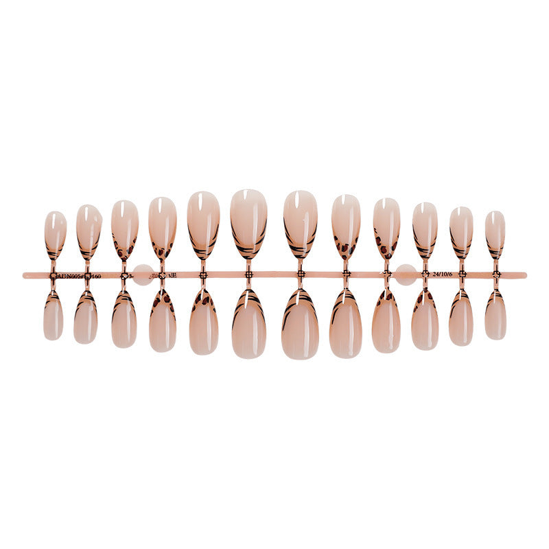 Artificial nail set with elegant leopard and ombre designs Kalsten