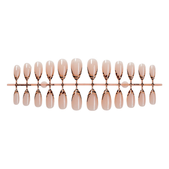 Artificial nail set with elegant leopard and ombre designs Kalsten