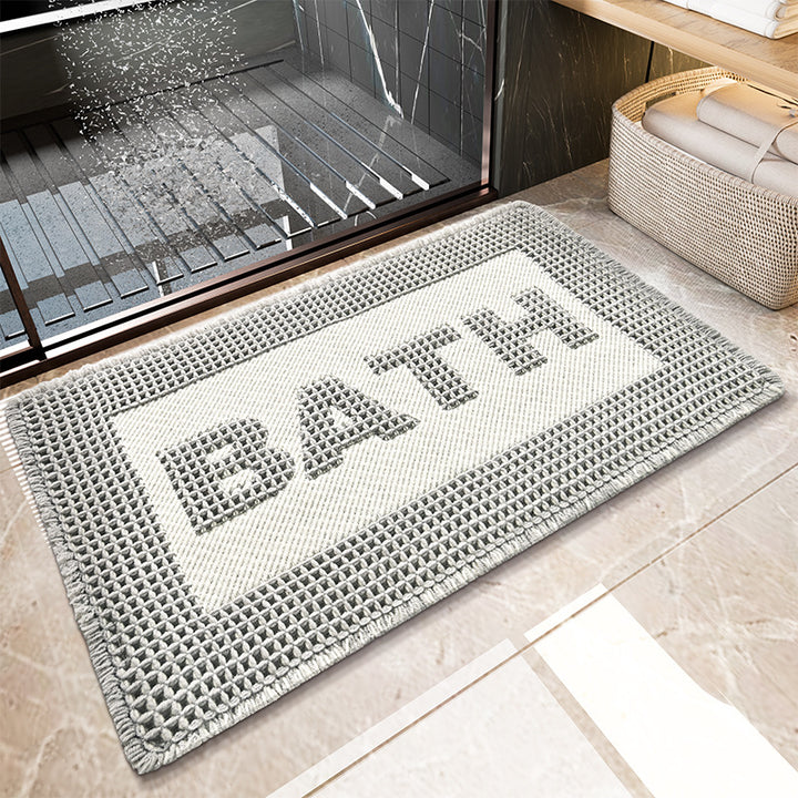 Decorative Bath Rug with Woven Texture Kalsten