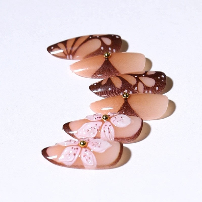 Artificial nail set with exquisite floral designs Kalsten