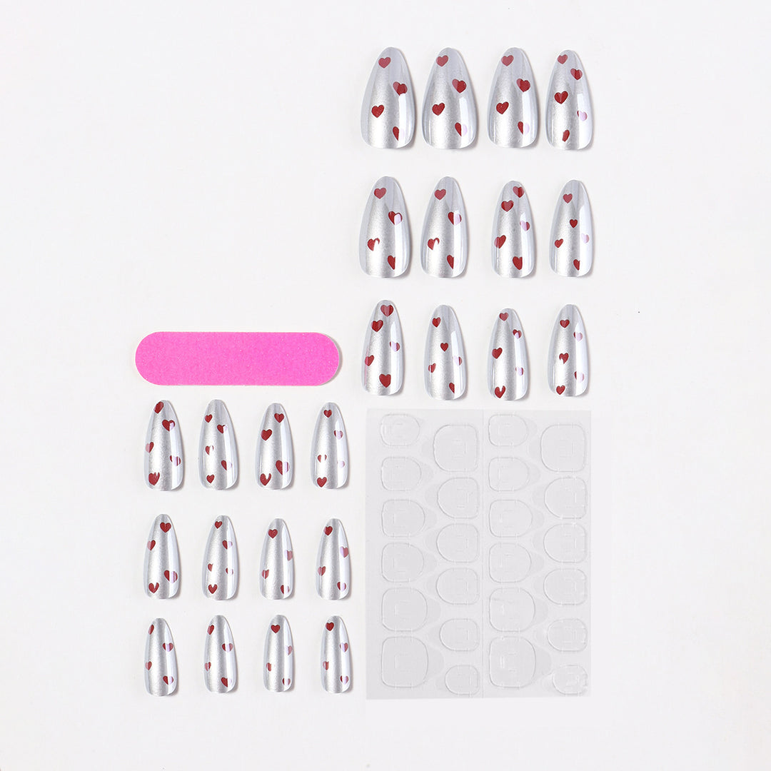 Nail art set with heart-shaped design Kalsten