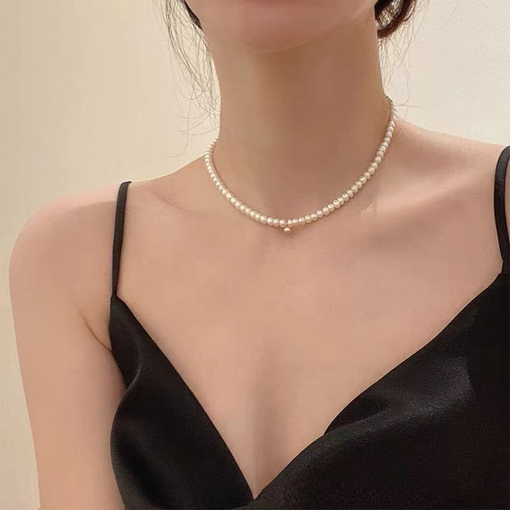 Elegant Pearl Beaded Choker Necklace Kalsten