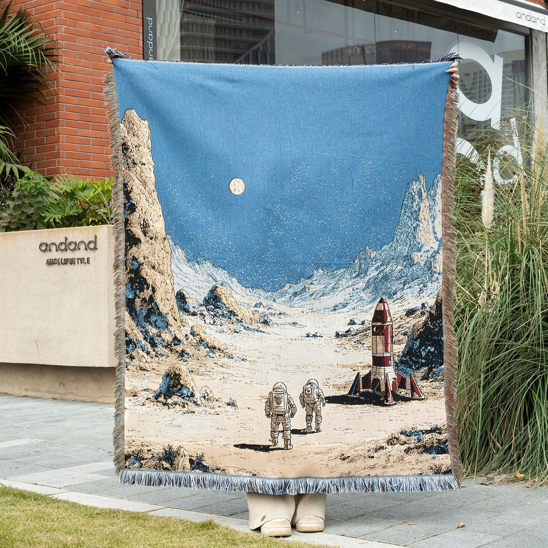 Artistic Space-Themed Throw Blanket