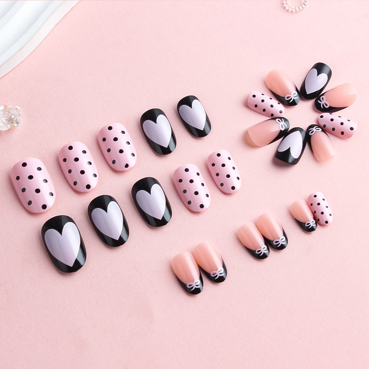Artistic Heart-Themed Press-On Nail Set Kalsten