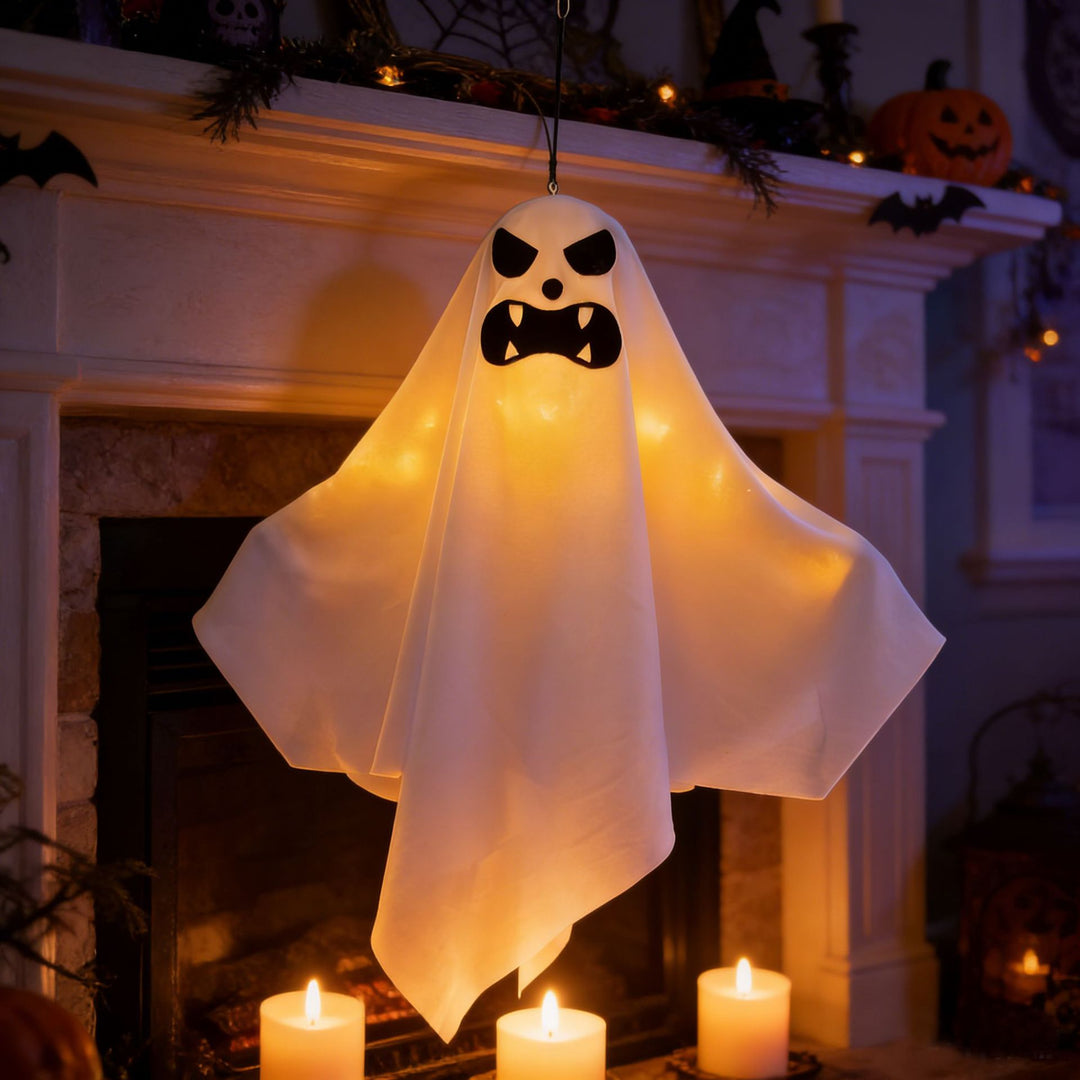 Decorative Halloween Ghost Figure with LED Lighting
