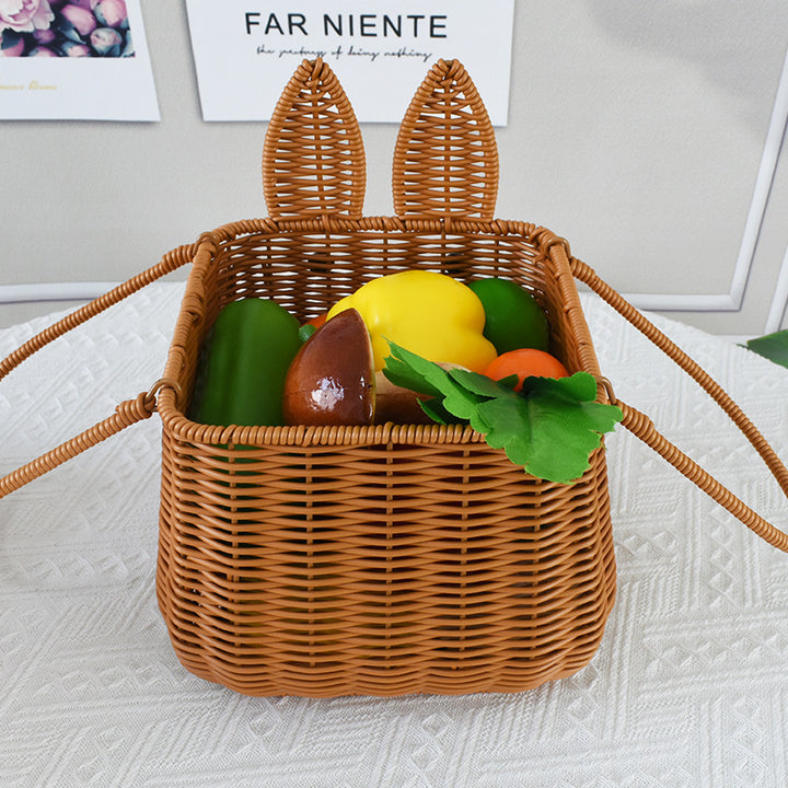 Cute Bunny-Shaped Woven Storage Basket Kalsten