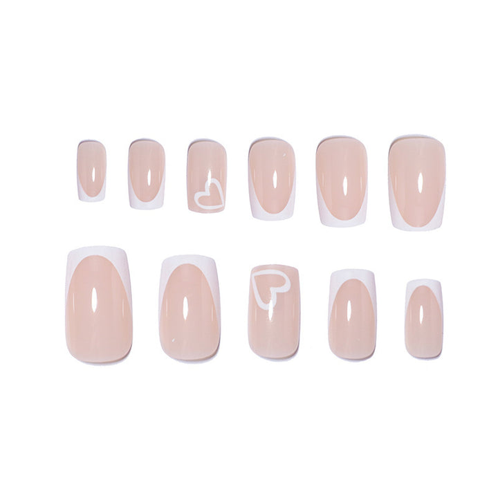 Elegant Heart-Embellished Nail Extensions Kalsten