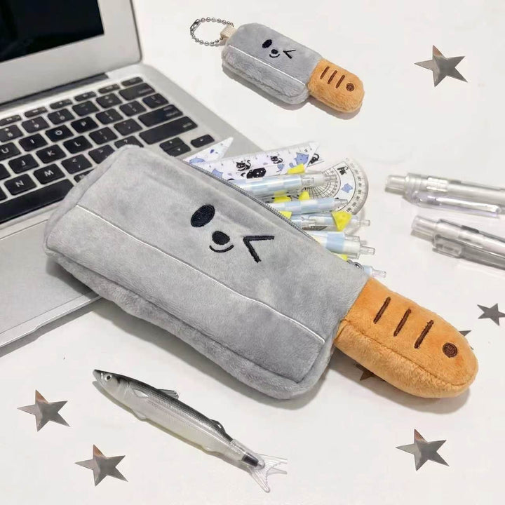 Plush Cartoon Popsicle-Themed Pencil Case