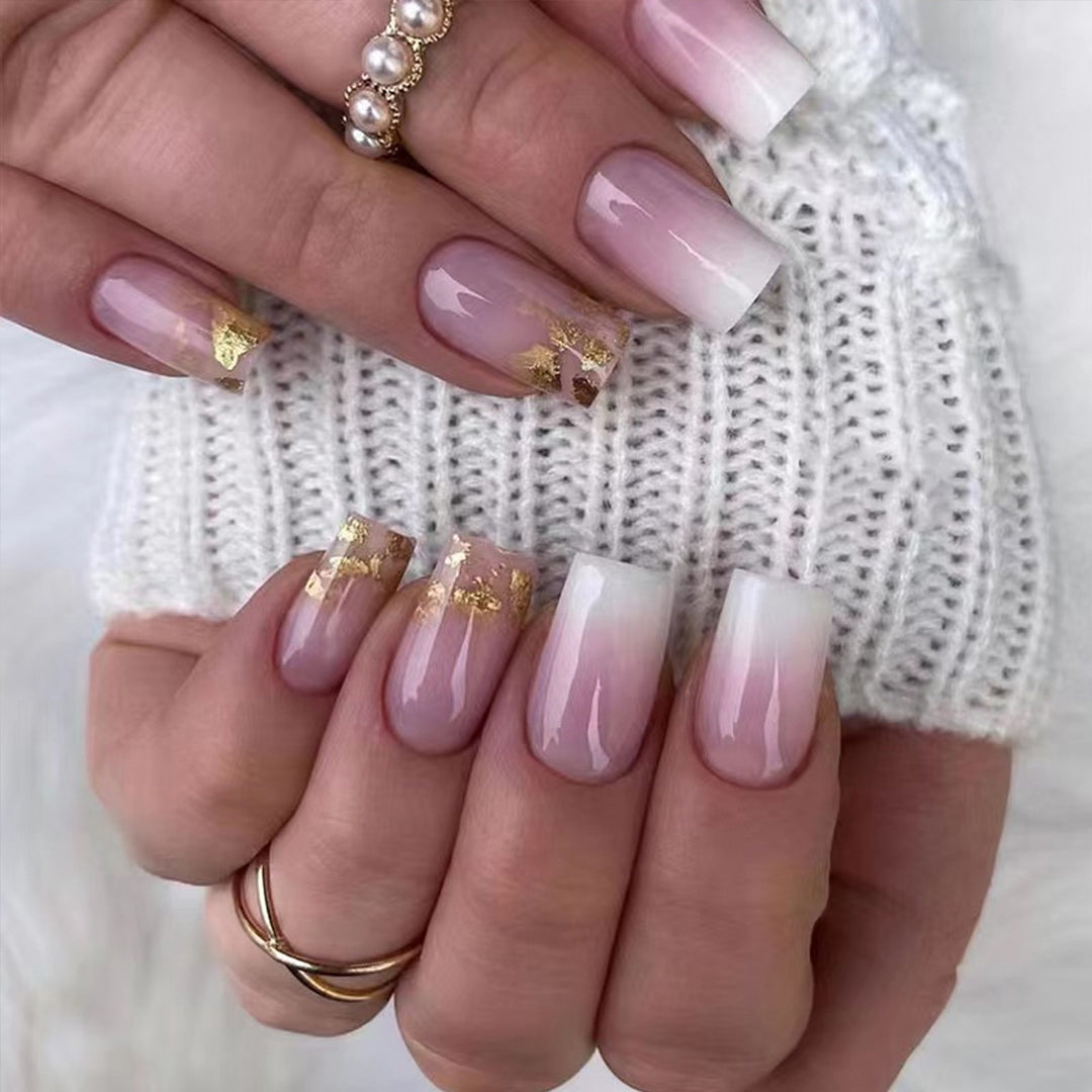 Stunning Ombre and Glitter Nail Extensions Kalsten