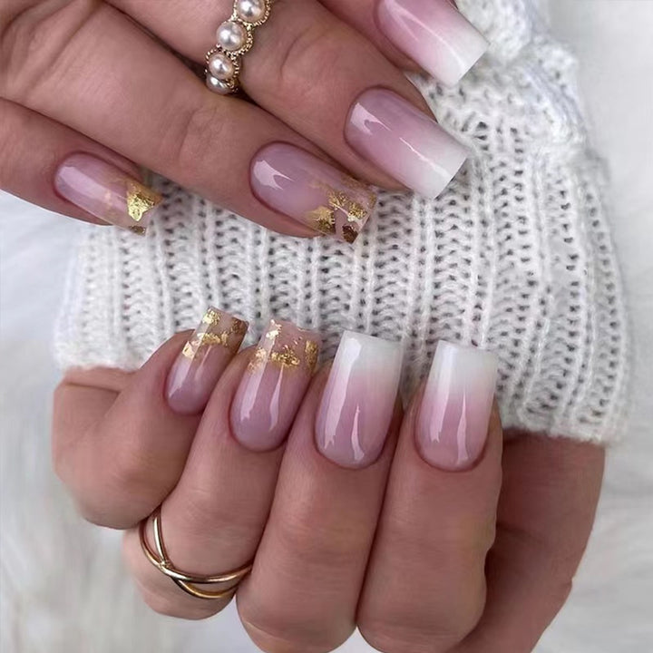 Stunning Ombre and Glitter Nail Extensions Kalsten