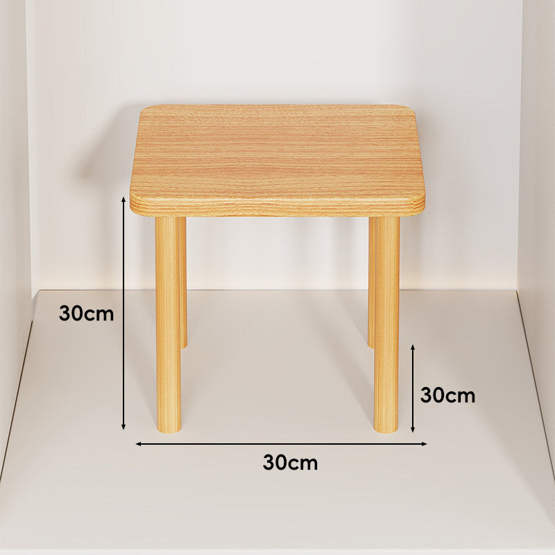 Height-Adjustable Rectangular Wooden Riser Table with Detachable Round Legs