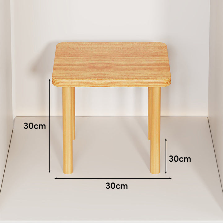 Height-Adjustable Rectangular Wooden Riser Table with Detachable Round Legs