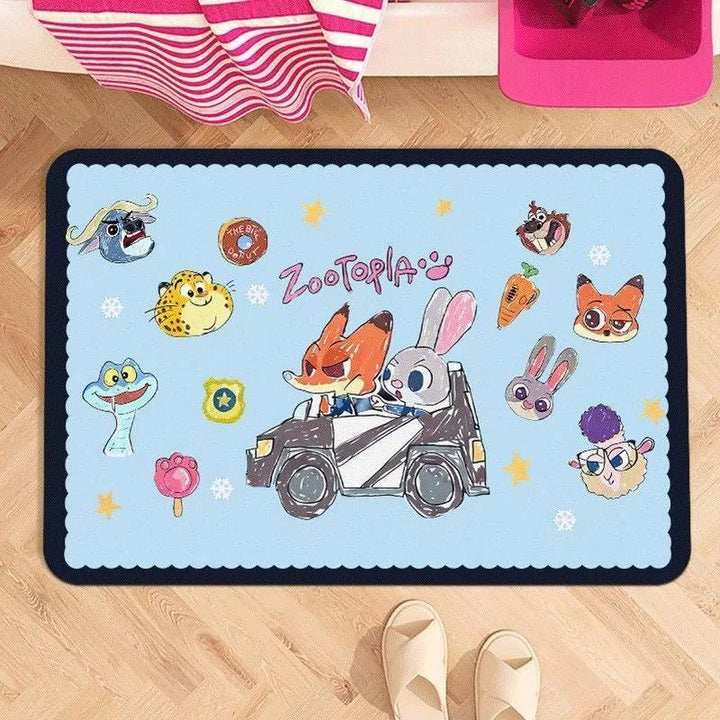 Cartoon Character Plush Mat for Interiors