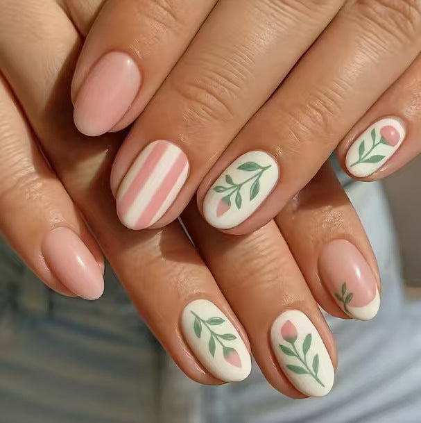 Floral-Inspired Acrylic Nail Art Set Kalsten