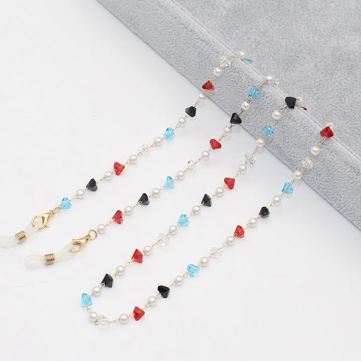 Stylish Pearl and Crystal Eyewear Chain Kalsten