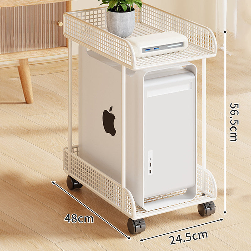 Rolling Mesh CPU Tower Stand with Locking Casters