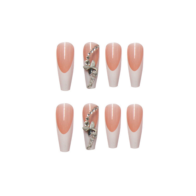 Acrylic nail set with glamorous tips embellishments and elegant accents Kalsten
