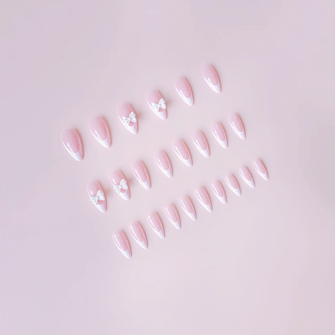 Artificial nail set with elegant 3D flowers and sparkling accents Kalsten