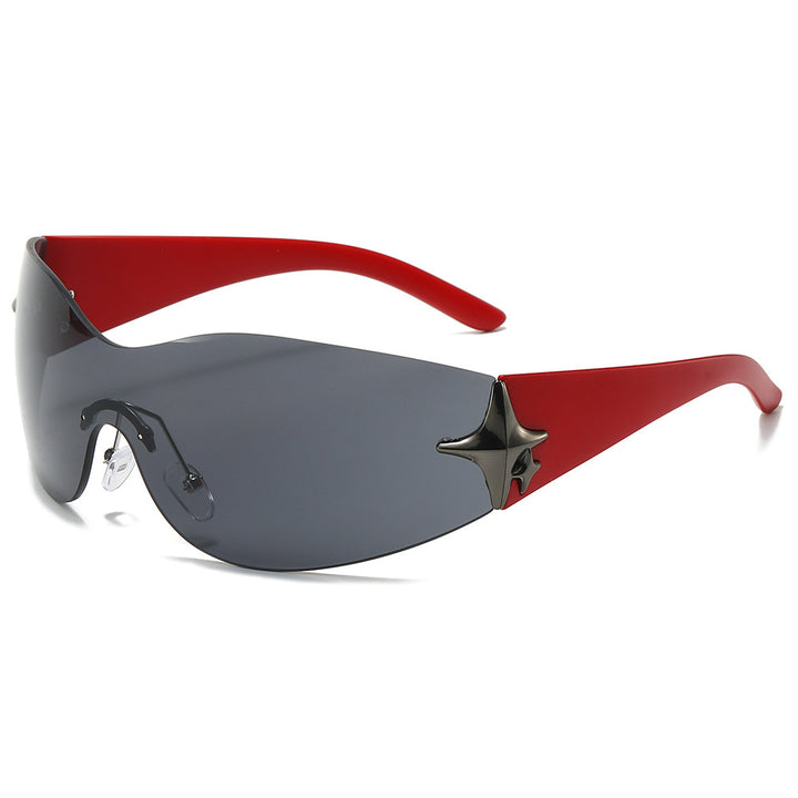 Futuristic Shield Sunglasses with Metallic Accents Kalsten