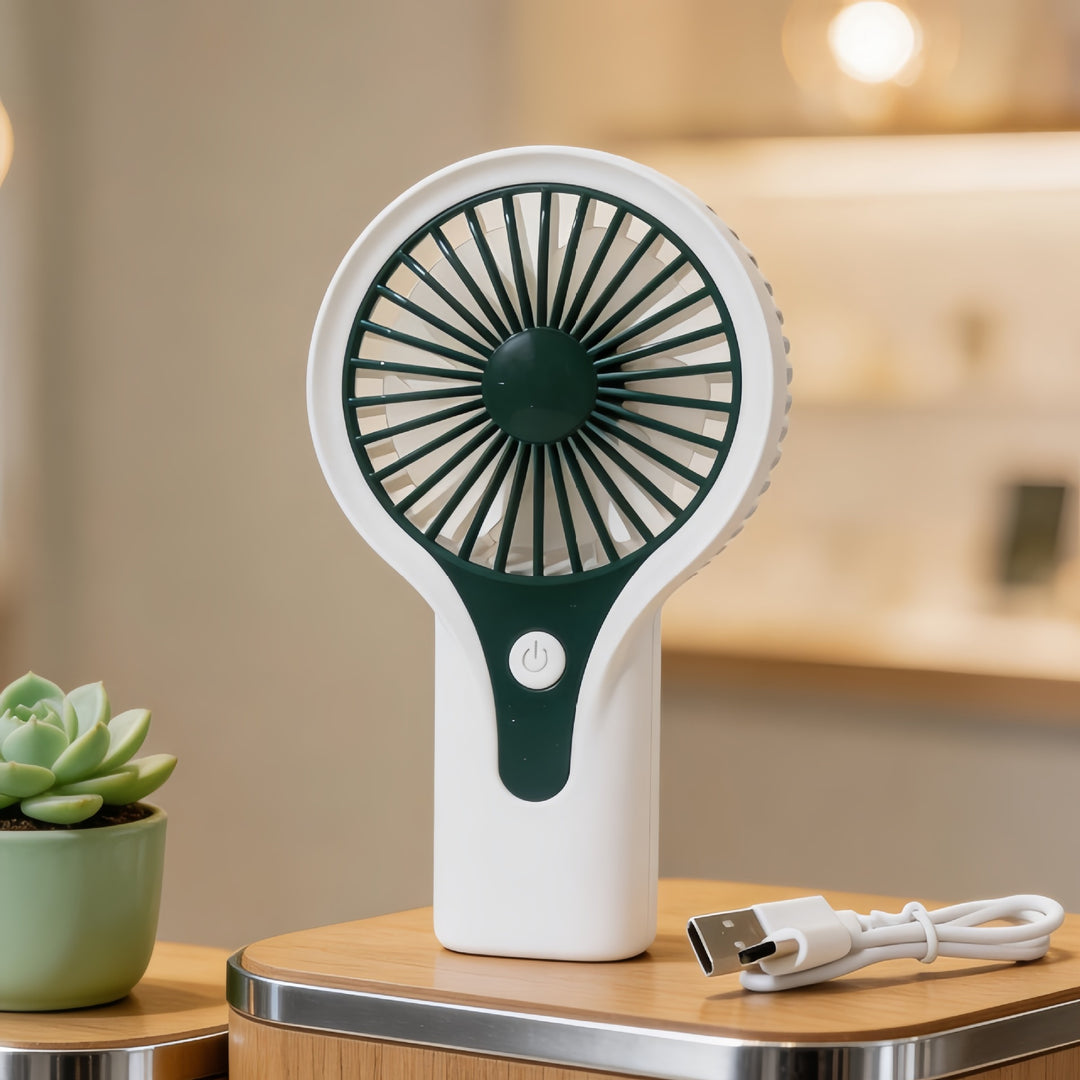 Portable USB Hand Fan with Ergonomic Handle and Variable Speed Control Kalsten