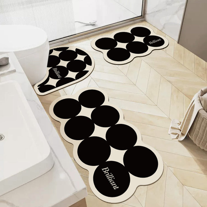 Unique Bubble Design Bath Mat Set