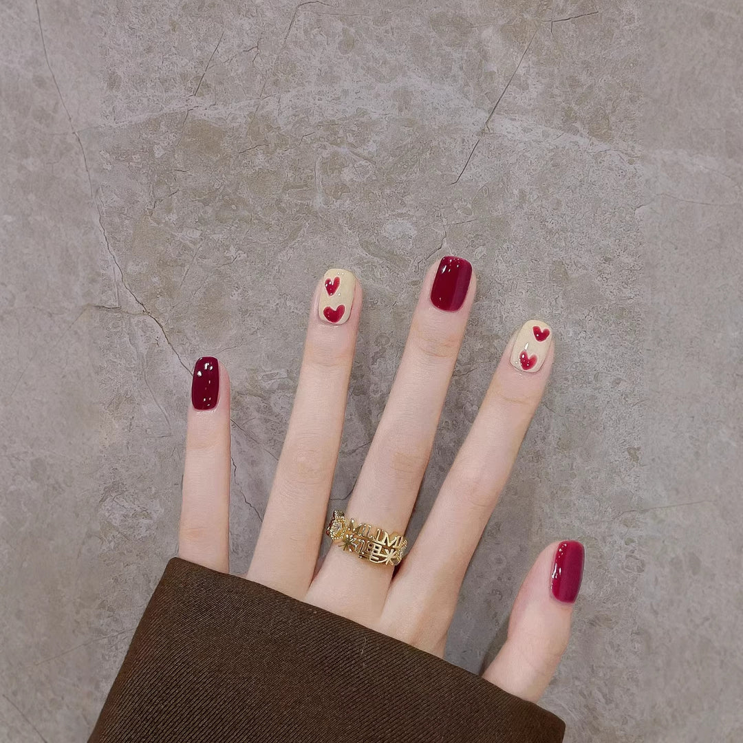 Artistic Heart Design Nail Art