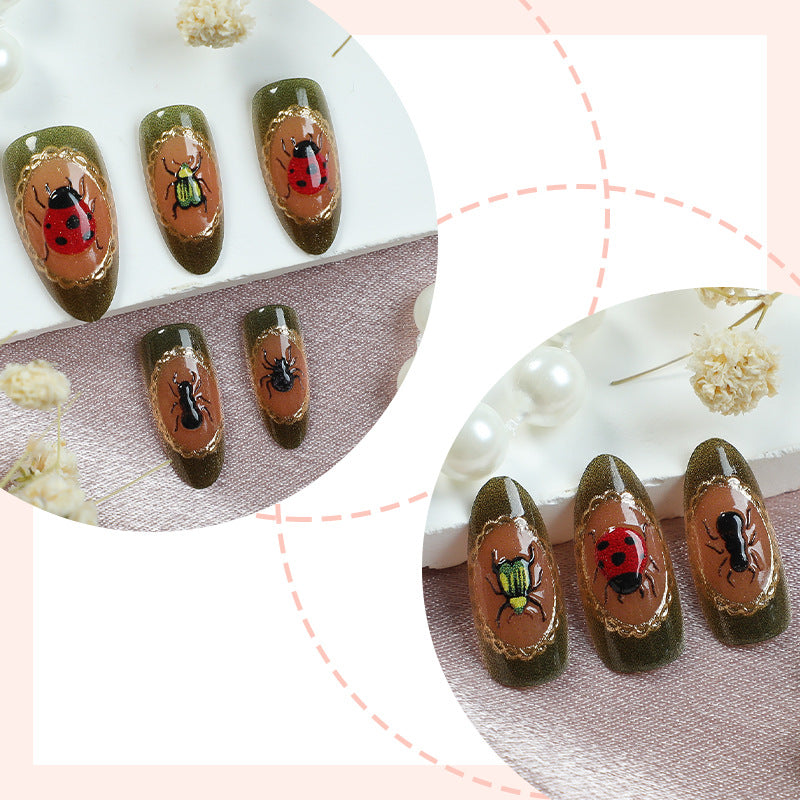 Artistic Insect-Themed Press-On Nail Set kalsten