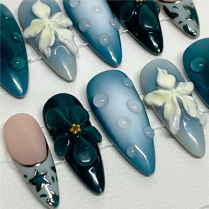 Artistic Cartoon-Themed Press-On Nail Art Set Kalsten