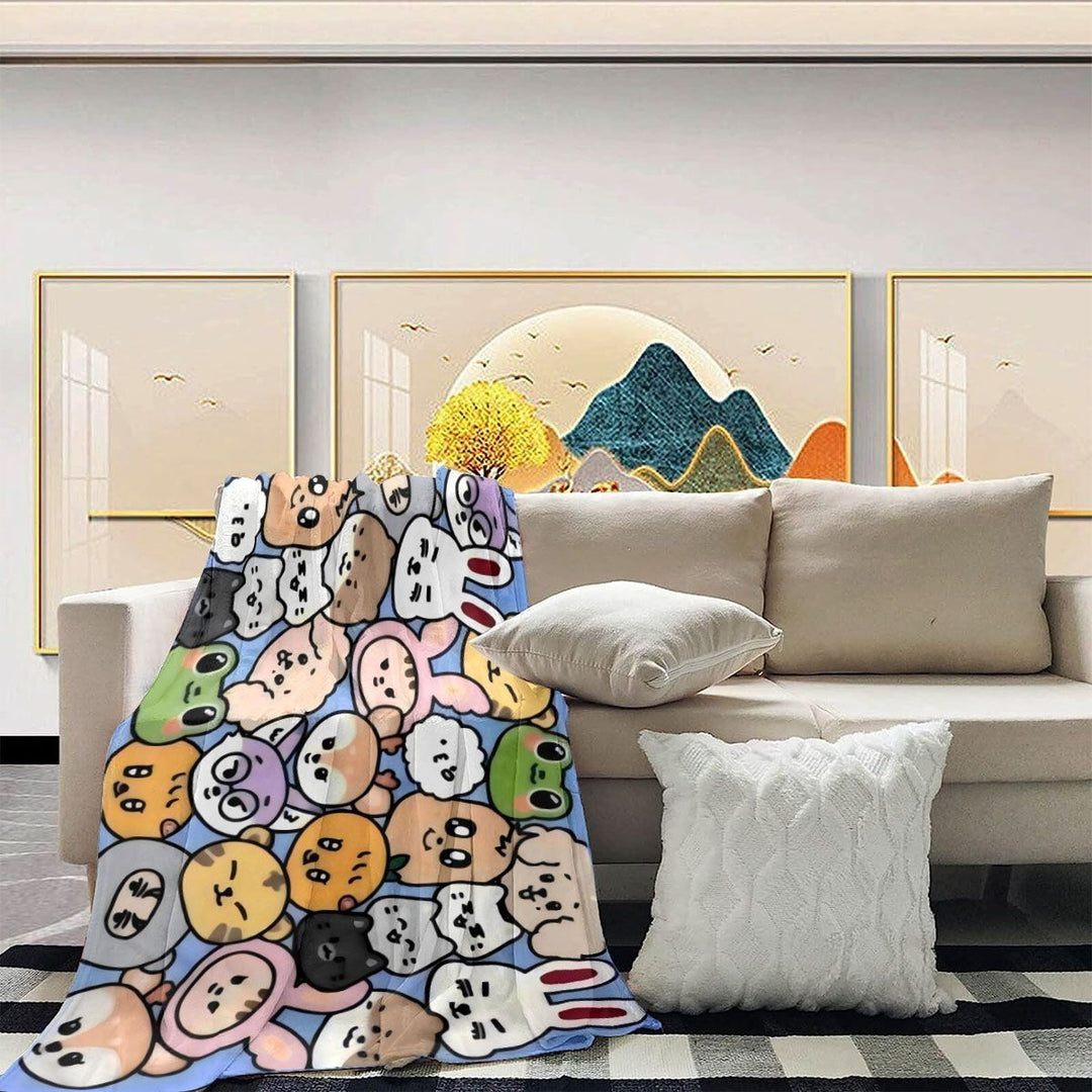 Cartoon Character Print Throw Blanket
