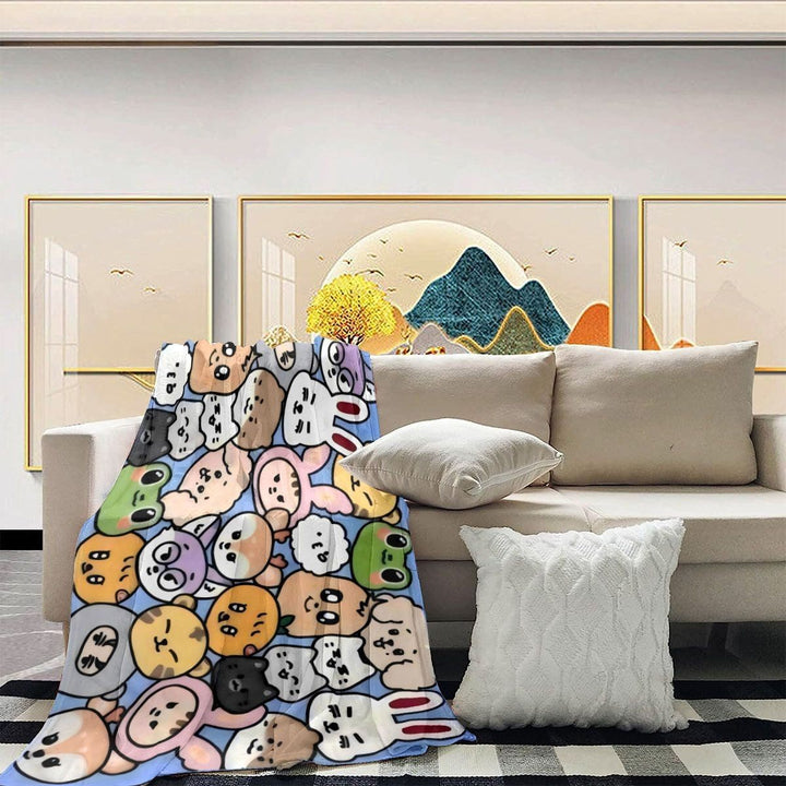 Cartoon Character Print Throw Blanket