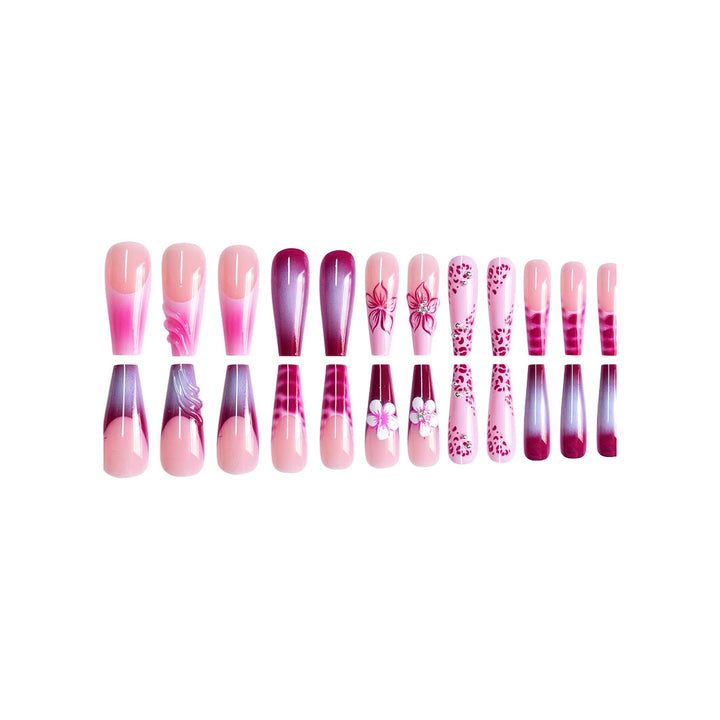 Floral Decorative Press-On Nail Art Kalsten