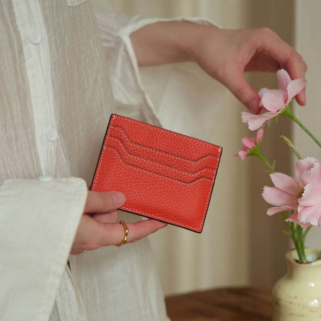 Textured Leather Card Wallet
